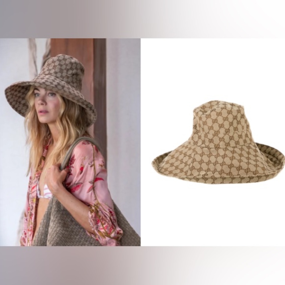 Gucci Wide Brim Brown Tan Monogram Bucket Hat - Picture 2 of 4